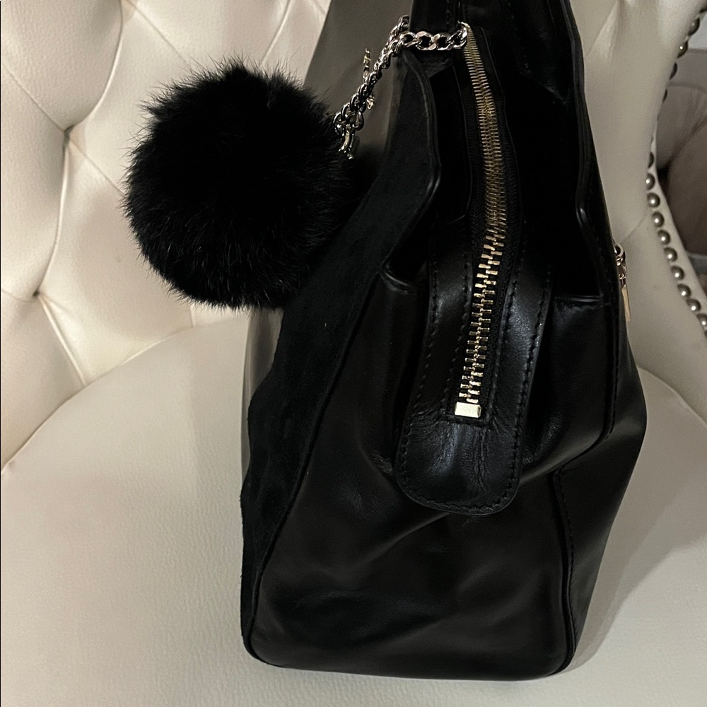 Trina Turk Black Satchel with Pom Charm - Picture 8 of 13